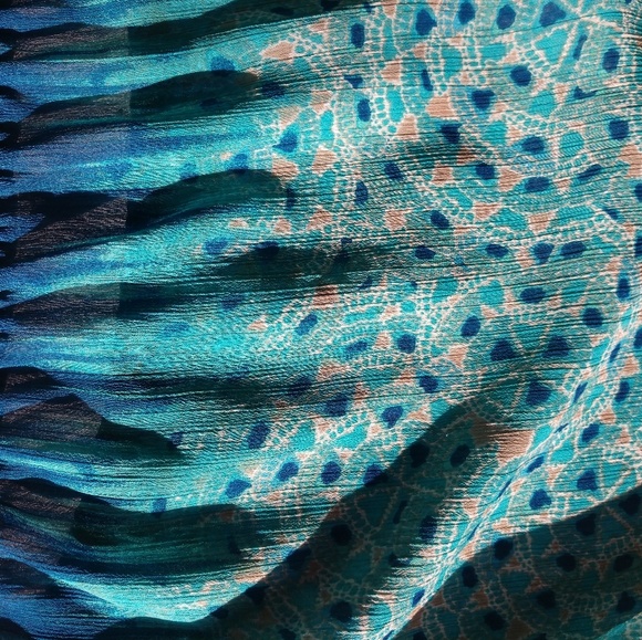 Lucky Brand Sheer Peasant BOHO Top - Picture 6 of 8